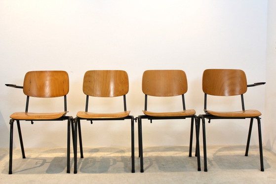 Industrial Plywood Stackable School Sofa Seat by Marko Holland, Couches, Metal, Black, Industrieel (photo 11 of 11)