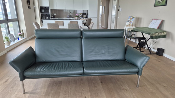 Jori Tosca 3-Seater Sofa in green leather. – Chrome (photo 6 of 6)