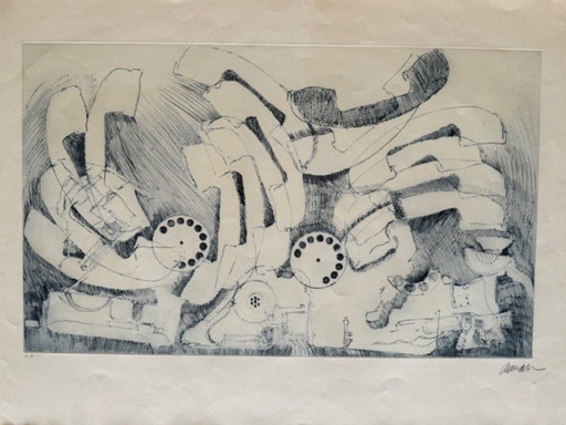 Lithografie "De telefoons" van Arman