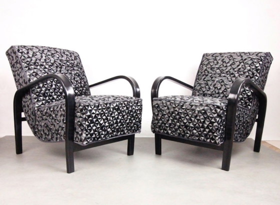 Image 1 of 2xArt Deco Armchairs No.139 "Night sky" 