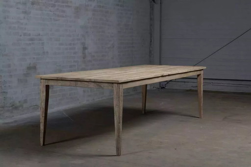 Longitudinal Antique Antique Antique Antique Antique Antique Antique Oak Farmhouse Table - 280 cm Long