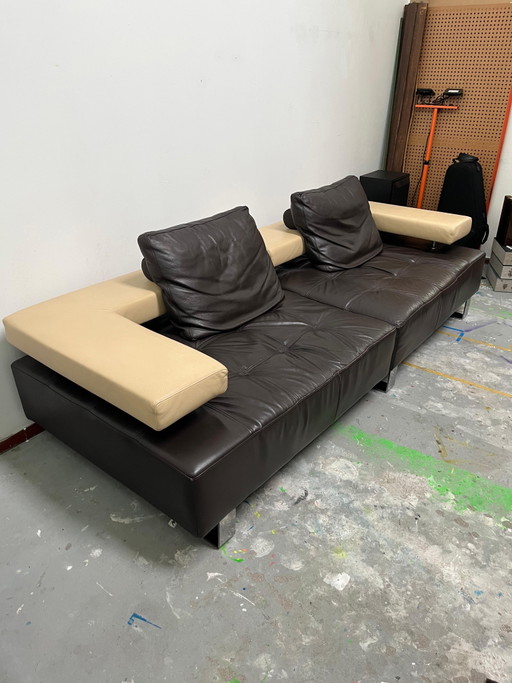 Montel leren bank – bankstel, Leather, Metal (photo 2 of 6)