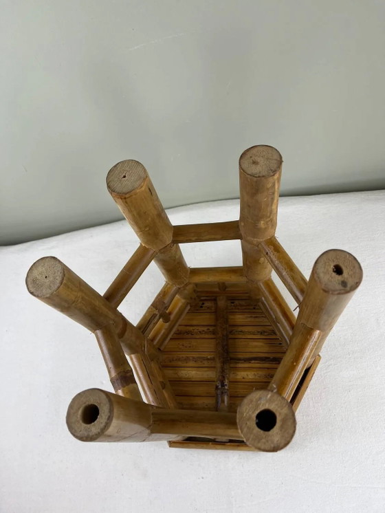Vintage bamboe bijzettafel – Zuil, Bamboo (photo 7 of 8)