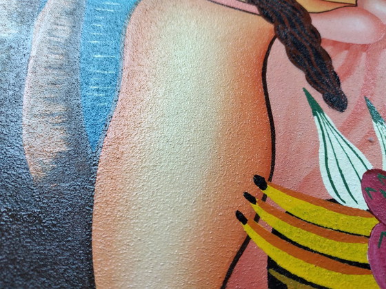 Image 1 of Pittura di donna grassa con frutta.