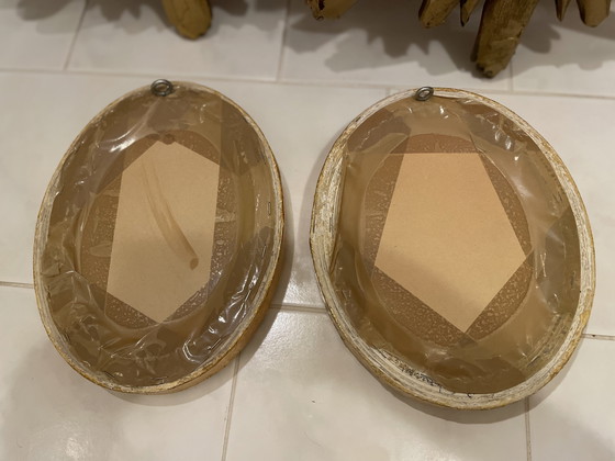 Image 1 of Frame / Mirror Sun Ø 42,5 And Oval 24x18 Cm In Gold / Art / Decoration / Ornaments