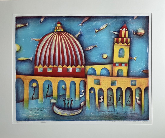 Marianne Aulman - Atlantis XIII, litografia a colori (incorniciata) – Arte, Vetro, Carta (photo 15 of 15)