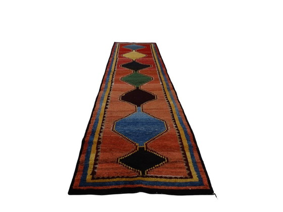 Image 1 of Alfombra Gabbeh semiantigua - 385 x 100 cm - Anudada a mano