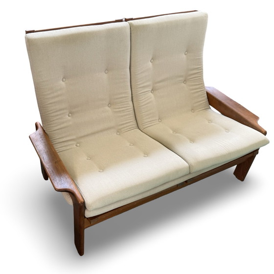 Image 1 of Circa anni '60 - Divano a 2 posti di fabbricazione danese - Schienale alto - Rivestimento pulito