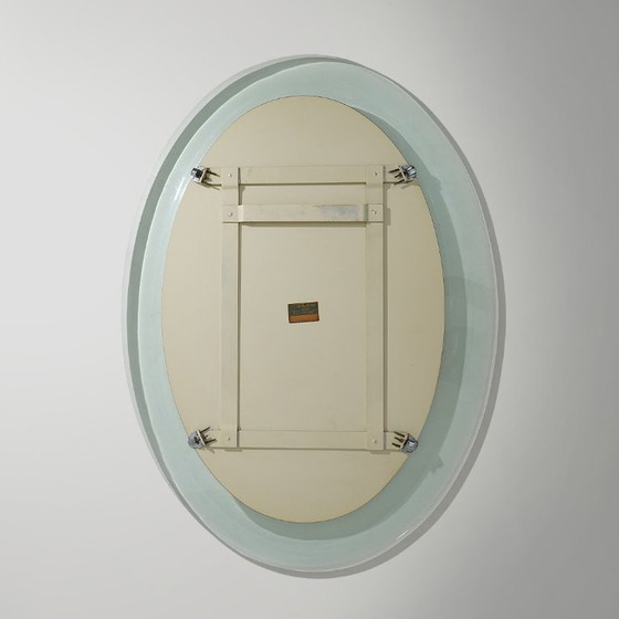 Image 1 of Espejo de pared con marco de cristal curvado de Metalvetro, década de 1970.