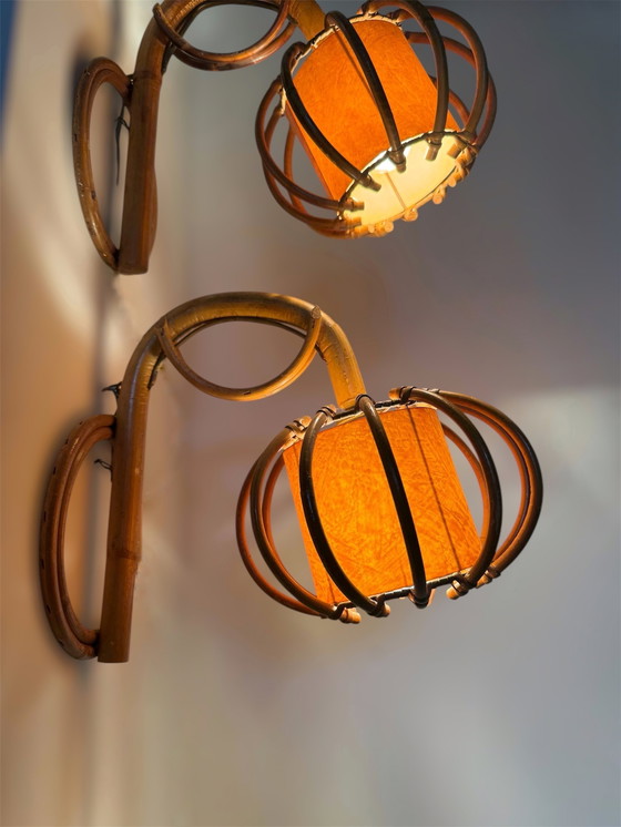 Image 1 of Appliques Louis Sognot bambou années 60