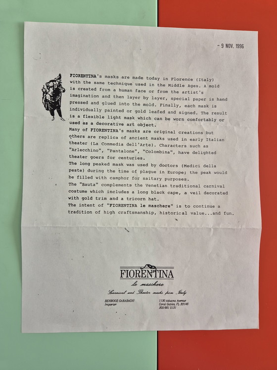 Image 1 of Carnival & Theater Mask From Italy