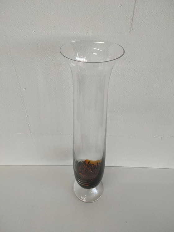 Image 1 of Jarrón alto de cristal para suelo/jarrón de pie de cristal moteado (hecho a mano)