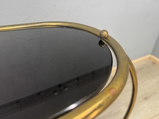 Image 1 of Vintage serving trolley with smoked glass tops