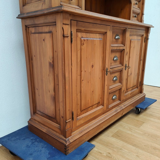 Image 1 of Vintage French Country Pine Buffet Cabinet Wall Cupboard Kitchen Cupboard