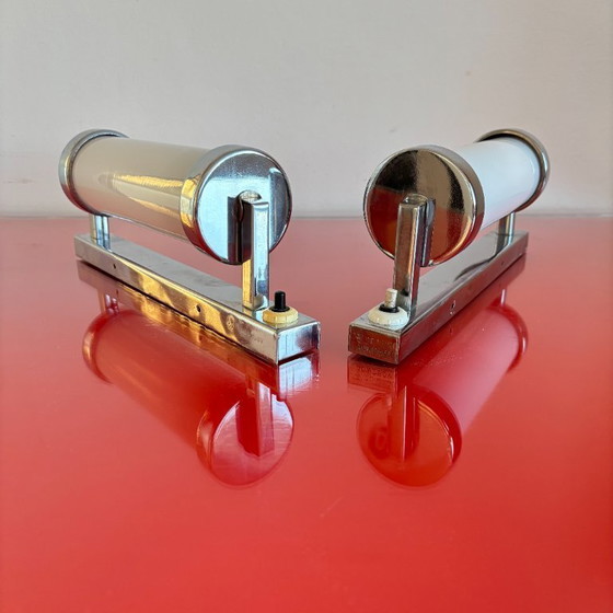 Image 1 of Funktionalistisches Set Nachttischlampen, Tschechoslowakei