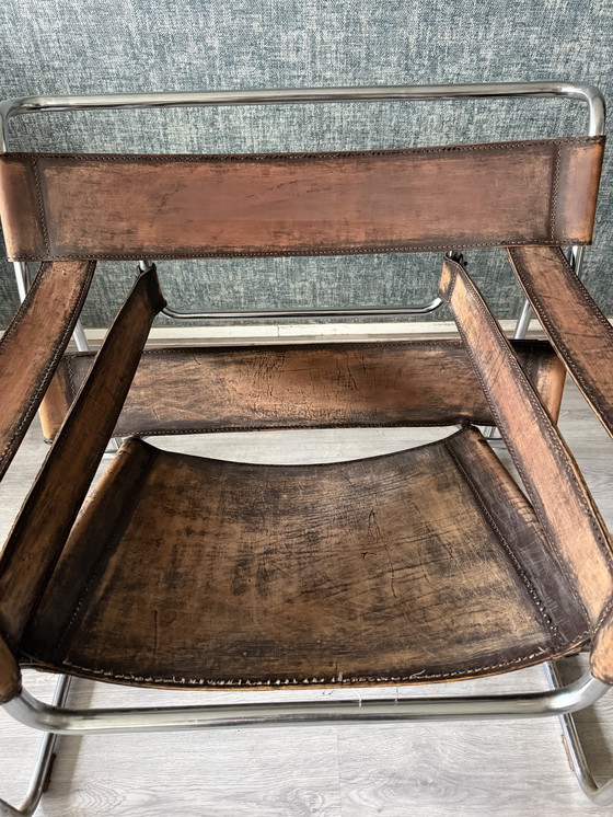 Image 1 of Vintage Marcel Breuer, sedia Wassily, patinata, Italia - anni '60