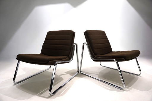 Ensemble de deux chaises longues Drabert en chrome de Gerd Lange, 1970