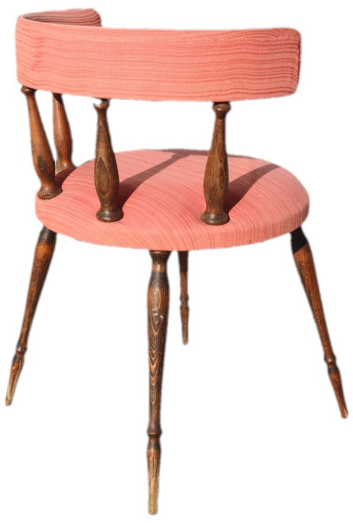Rosa Gondelsessel im Stil von Helmut, 46 x 70 cm, Retro – fauteuils, Textile, Wood (photo 2 of 5)