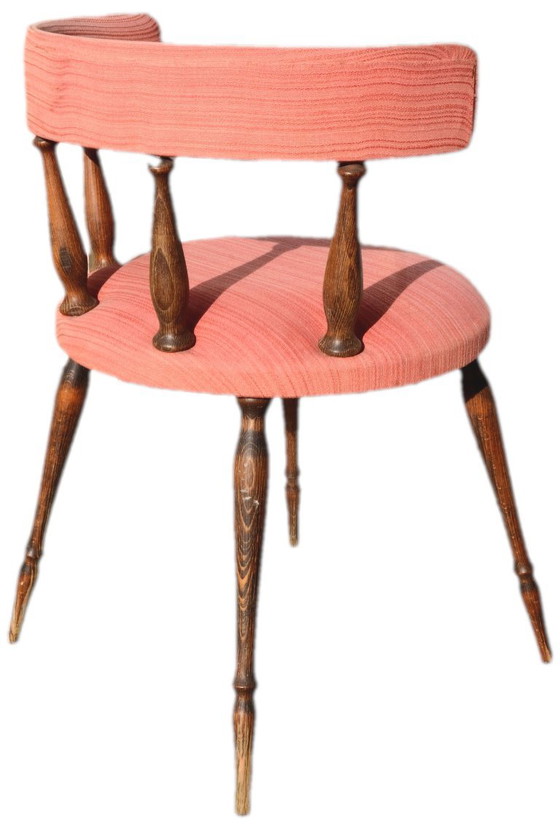 Fauteuil Gondole Rose Dans Le Style De Helmut, 46x70cm, Rétro – Textile, Wood (photo 2 of 5)