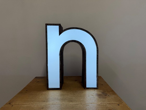 Image 1 of Vintage Illuminated Advertising Letter N , 1960s
