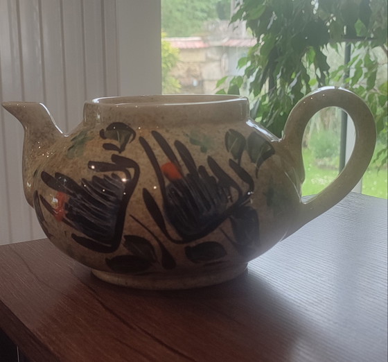Image 1 of Grande servizio da tè in ceramica firmato Vallauris, risalente al 1960.