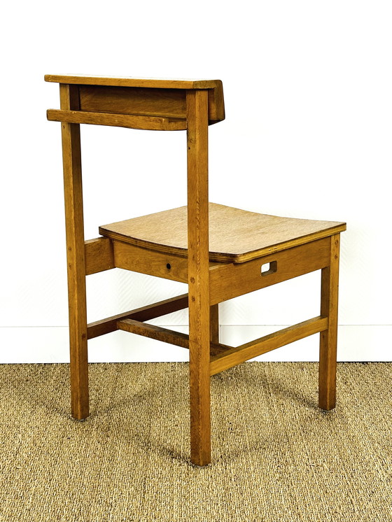 Image 1 of 6 Vintage eiken stoelen 1960