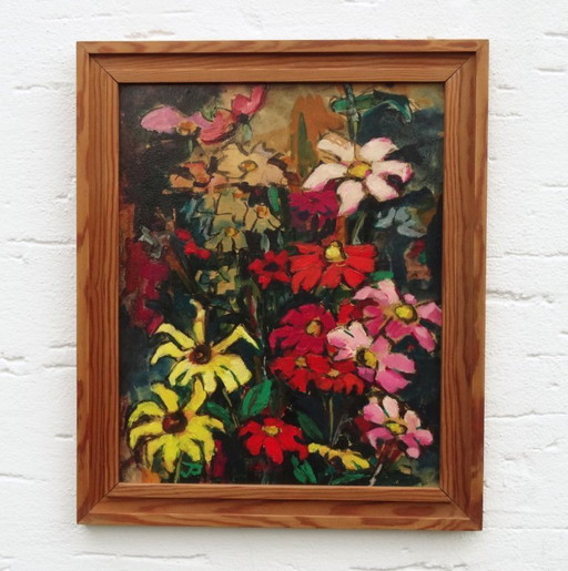 Boerentuin, Bauernblumen, Worpswede 1965, expressives Stilleben