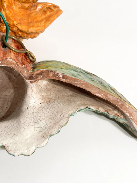 Italienische Keramik-Wandvase mit Engelsmotiv aus dem frühen 20. Jahrhundert – Dekorative Objekte, Ceramic (photo 8 of 10)