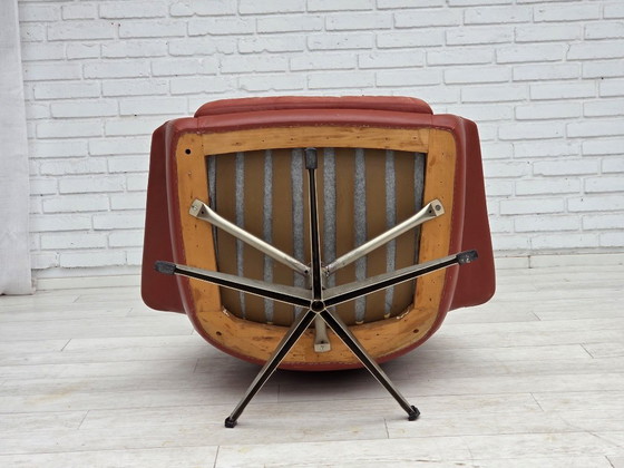 Image 1 of 1970s, Danish design by H.W.Klein, swivel armchair, furniture leather.