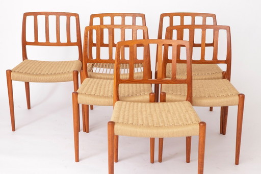 Set of 6 Niels Otto Møller Model 83 Chairs – Danish Teak Dining Chairs, 1974 | Mid-Century Modern Design