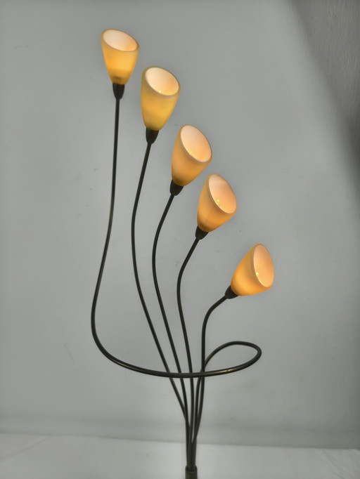 Vintage Vandeheg Table Lamp with Chalices & Dimmer