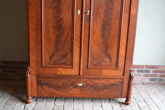 Image 1 of Antique Mahogany Bow Cabinet