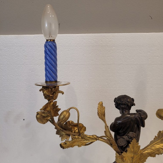 Image 1 of Candelabro / Lampada, ormolú e porcellana, Victor Paillard, Napoleone III, 1870 - Francia