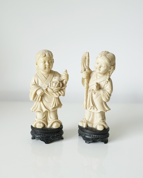 Image 1 of Lot de 2 statuettes chinoises - Art d'Asie - XXème