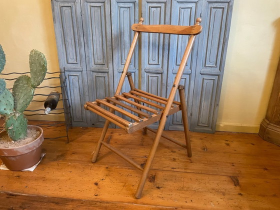Image 1 of Straordinaria sedia pieghevole in faggio francese antico