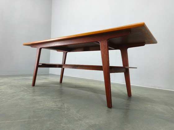 Image 1 of Danish Mid Century Teak Coffee Table with Shelf, 1960s