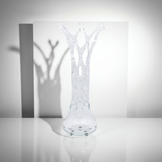 Image 1 of Vaso scultoreo in vetro Dutz – Vetro trasparente soffiato a bocca, design olandese