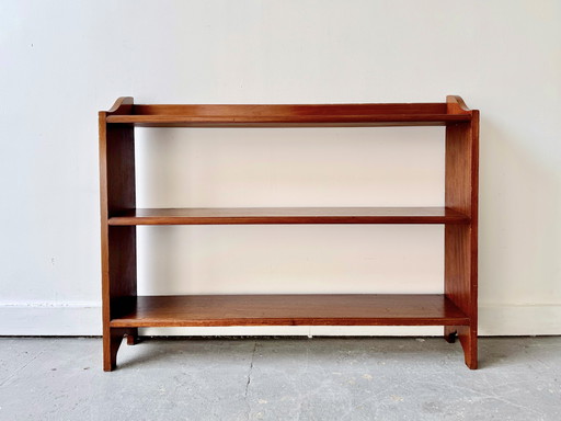 Vintage Wooden Open Bookcase Shelves