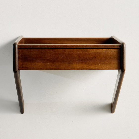 Image 1 of MK11826 Teakhouten drijvend nachtkastje van Sigfred Omann voor Ølholm Møbelfabrik