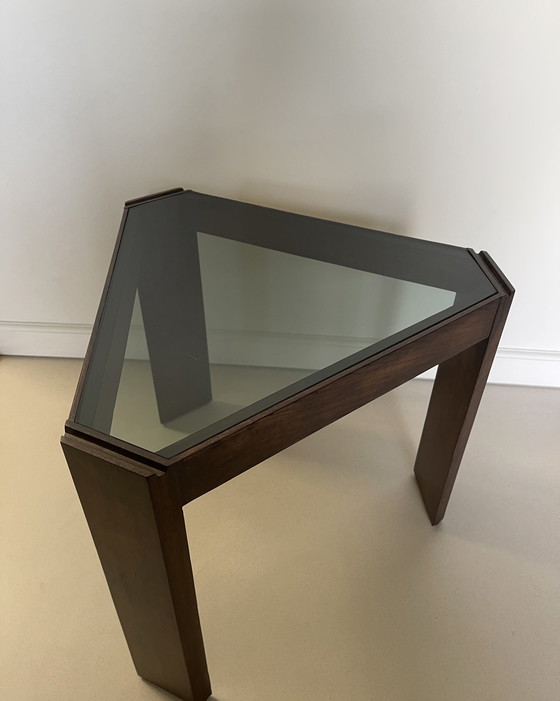 Image 1 of Vintage Porada Arredi wooden triangle side table