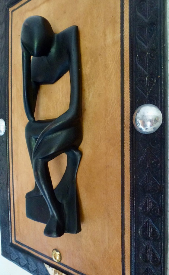 Image 1 of Wandpaneel met abstracte 3-D interpretatie van "De Denker”.