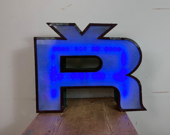 Image 1 of Large Vintage Illuminated Advertising Letter Ř , 1960s
