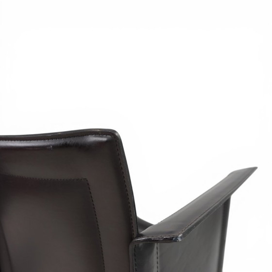 Image 1 of Ensemble de 2 fauteuils Arrben Solaria en cuir noir, par Tito Agnoli, 1970
