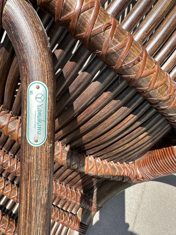 Image 1 of Unique set of 2 Yuzuru Yamakawa 'Funky' (CL-170) rattan design armchairs