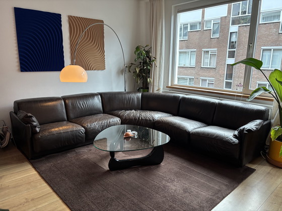 Image 1 of Canapé d'angle vintage en cuir des années 70