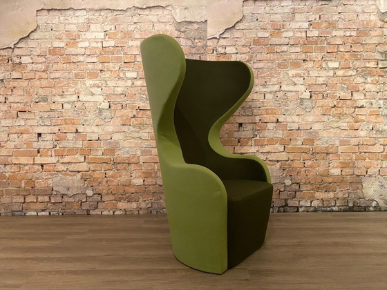 Moderner grüner Ohrensessel - Stoff | Design (Foto 2 von 6)