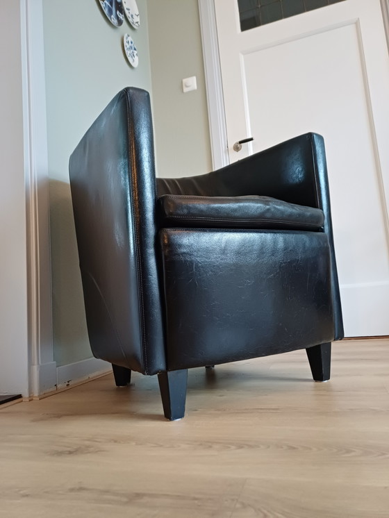 Image 1 of Poltrona Machalke in pelle nera di Crack