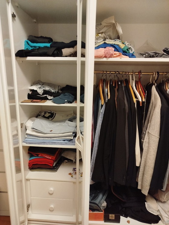 Image 1 of Witte Roche Bobois kledingkast met spiegeldeuren (prijs bespreekbaar)