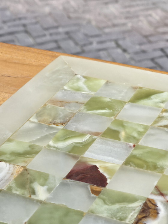 Image 1 of Vintage Onyx Chess Set Chessboard Chess Set Marble