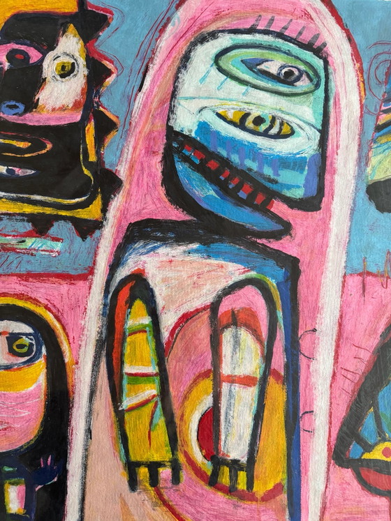 Bijzondere zeefdruk Henk Vierveijzer gesigneerd, Litho's & Zeefdrukken, Papier, Meerdere kleuren (foto 2 van 13)